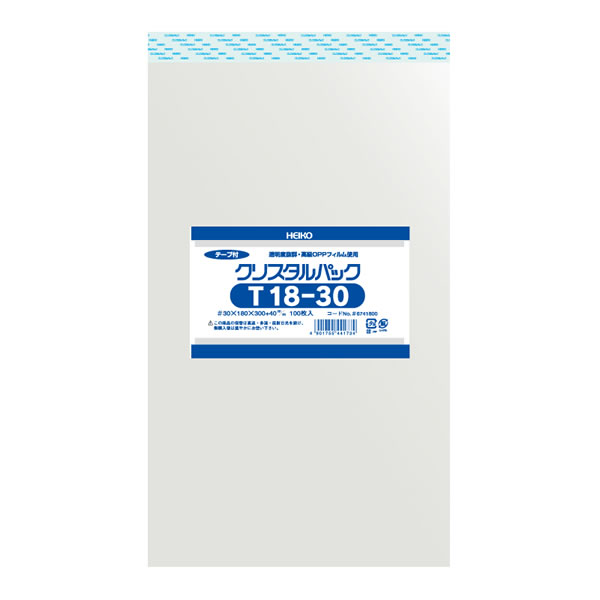 クリスタルパック T 18−30 1束(100枚)【イージャパンモール】