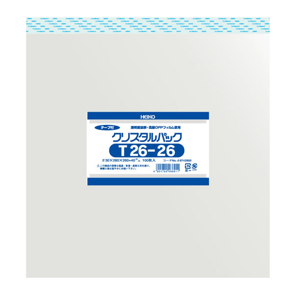 クリスタルパック T 26−26 1束(100枚)【イージャパンモール】