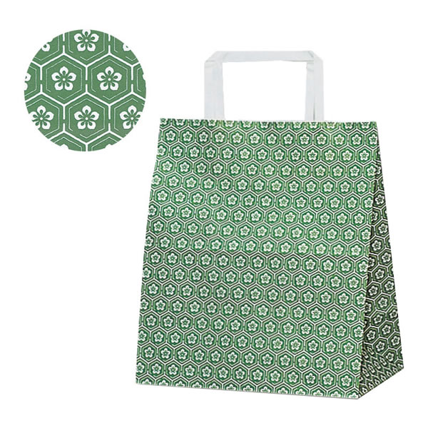 H25チャームバッグ　S2　梅小紋　緑　6束（300枚）【イージャパンモール】