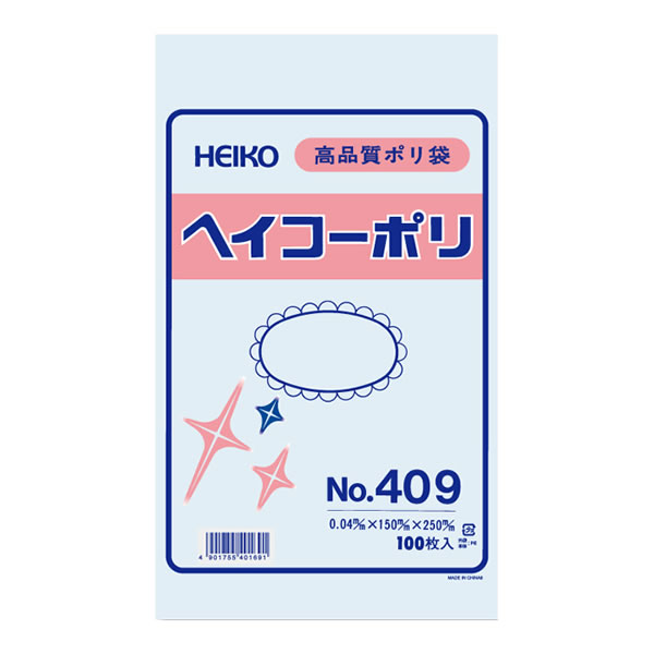 ヘイコーポリ　No．409　紐なし　10束（1000枚）【イージャパンモール】