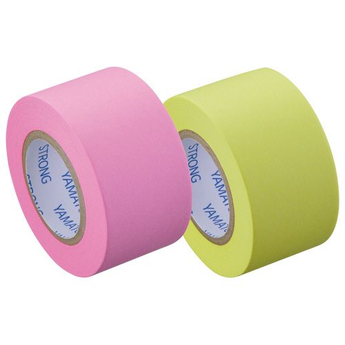 メモック　ロールテープ(強粘着)　蛍光紙　つめかえ用　25mm幅　ローズ＆レモン　1パック(2巻)