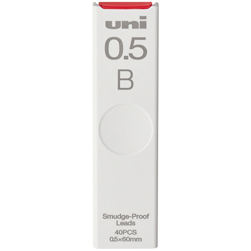 【イージャパンモール】【返品・交換・キャンセル不可】 必ず2通目のメールをご確認ください。 ※本商品は熨斗・包装（ラッピング）はお承り出来ない商品となります。※商品はご注文（ご決済）後、2-5営業日で発送（土・日・祝日除く）となります。※配送業者と契約がないため、送付先が北海道・沖縄・離島の場合キャンセルとさせていただきます。※発送予定日は、在庫がある場合の予定日となります。 ※在庫がない場合には、キャンセルとさせて頂きます。 ※納期が遅れます場合には改めてご連絡させて頂きます。※本商品はメーカー取り寄せ商品となります。 流動在庫となりますためお手配時に在庫がない場合はキャンセルとさせていただきます。 在庫と納期のご確認が必要な場合は事前にお問い合わせください。 ※ご注文確定後でのキャンセルやお届け先の変更等はお承りできませんのでご注意ください。 また、交換・返品はお承りできません。 ※商品のお写真はイメージ画像です。概要 折れにくい・濃さ・なめらかさはそのままに「汚れにくさ」をプラスしたユニ替芯。 商品説明 ●芯径0.5mm、硬度Bのシャープ替芯。40本入です。●スライドケース入で芯が取り出しやすい。 仕様 硬度 B 芯の太さ 0.5mm その他仕様 ●40本 JANコード 4902778272343 【メーカー・製造または販売元】三菱鉛筆【広告文責】株式会社イージャパンアンドカンパニーズ 072-875-6666《ご注意ください》 ※本商品はキャンセル・返品・交換不可の商品です。 ※商品の性質上、返品・交換・キャンセルはお受けできません。 　不良品、内容相違、破損、損傷の場合は良品と交換いたします。 　但し、商品到着から3日以内にご連絡をいただけない場合、交換いたしかねますのでご注意ください。 ※商品がリニューアルしている場合、リニューアル後の商品をお届けします。[関連キーワード：文具・事務用品 筆記具 シャープペンシル]