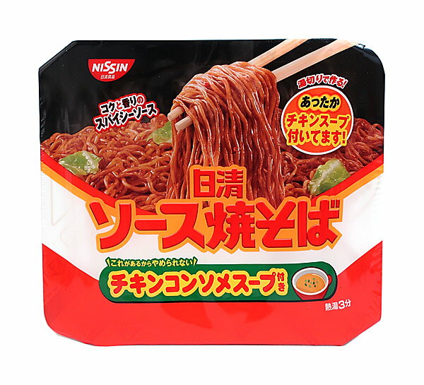 ★まとめ買い★　日清ソース焼そばカップチキンスープ付N　104G　×12個【イージャパンモール】