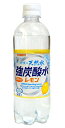 ★まとめ買い★ サンガリア 伊賀の天然水 強炭酸水レモンPET 500ML ×24個【イージャパンモール】