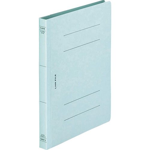 ライオン事務器　フラットファイル（環境）　樹脂押え具　A5タテ　150枚収容　背幅18mm　水　1セット（10冊）