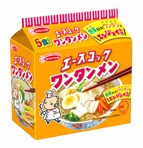 ★まとめ買い★ エースコックワンタンメン5P袋 95GX5 ×18個【イージャパンモール】
