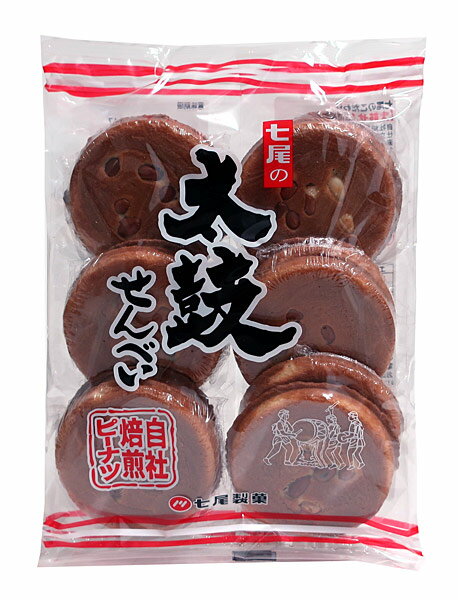 【送料無料】★まとめ買い★ 七尾製菓 太鼓せんべい 12枚 ×10個【イージャパンモール】