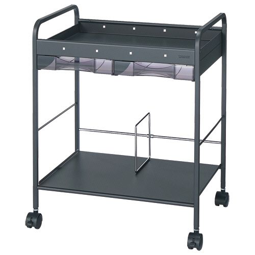 【送料無料】【個人宅届け不可】【法人（会社・企業）様限定】アンダーデスクワゴン(ケース付)　2段+引出し　サテンブラック　1台【イージャパンモール】