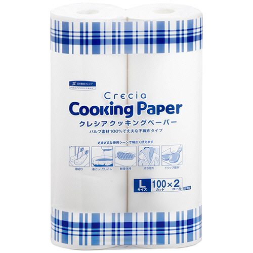 【送料無料】【個人宅届け不可】【法人（会社・企業）様限定】クレシア クッキングペーパー Lサイズ 100カット/ロール 1パック(2ロール)【イージャパンモール】