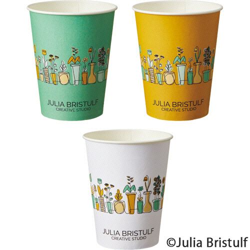 【送料無料】【個人宅届け不可】【法人（会社・企業）様限定】紙コップ　Plants(プランツ)　275mL(9オンス)　1セット(2500個:100個×25パック)