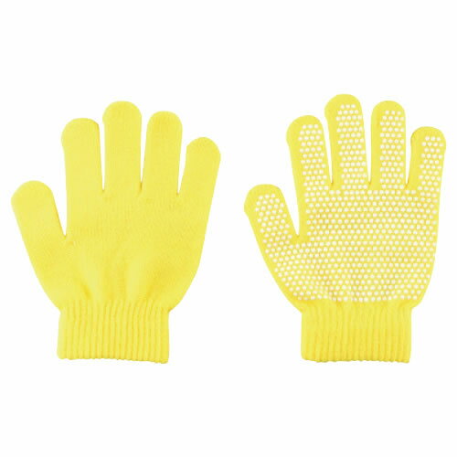 カラーのびのび手袋すべり止め付　黄【返品・交換・キャンセル不可】【イージャパンモール】