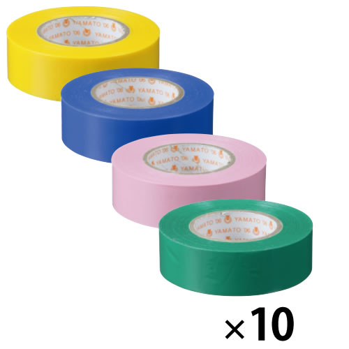 ビニールテープ19mm（10巻）　赤【返品・交換・キャンセル不可】【イージャパンモール】