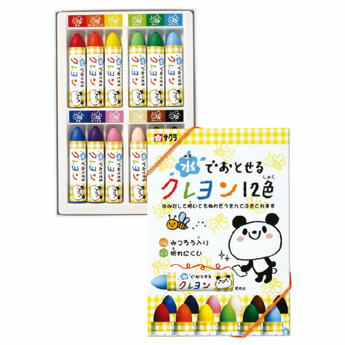 7 - 12 Colors - 水でおとせるクレヨン12色（5セット）【返品・交換・キャンセル不可】【イージャパンモール】