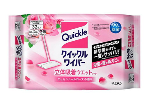 【送料無料】★まとめ買い★ クイックルワイパー立体吸着ウエットシート エッセンシャルローズの香り 32枚入 ×10個【イージャパンモール】 【送料無料】★まとめ買い★ クイックルワイパー立体吸着ウエットシート エッセンシャルローズの香り 32枚入 ×10個【イージャパンモール】