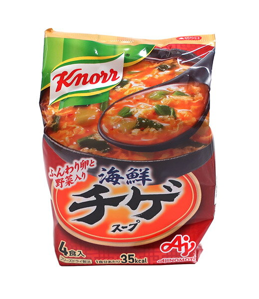 【送料無料】★まとめ買い★ 味の素 クノール 海鮮チゲスープ 4食入袋 37.6g ×10個【イージャパンモール】