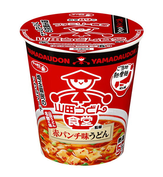 ★まとめ買い★　サンヨー食品　サッポロ一番ご当地熱愛麺山田うどん食堂監修　赤パンチ味うどん　64g　×12個