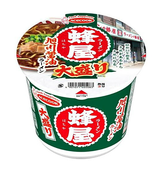 ★まとめ買い★　エースコック　蜂屋　旭川醤油ラーメン　大盛り　122g　×12個【イージャパンモール】のサムネイル