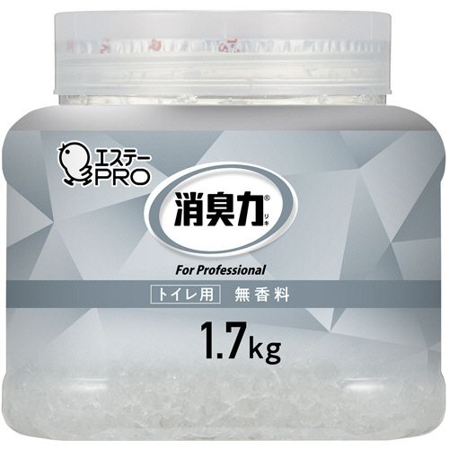 【イージャパンモール】【返品・交換・キャンセル不可】 必ず2通目のメールをご確認ください。 ※本商品は熨斗・包装（ラッピング）はお承り出来ない商品となります。※商品はご注文（ご決済）後、2-5営業日で発送（土・日・祝日除く）となります。※配送業者と契約がないため、送付先が北海道・沖縄の場合キャンセルとさせていただきます。※発送予定日は、在庫がある場合の予定日となります。 ※在庫がない場合には、キャンセルとさせて頂きます。 ※納期が遅れます場合には改めてご連絡させて頂きます。※本商品はメーカー取り寄せ商品となります。 流動在庫となりますためお手配時に在庫がない場合はキャンセルとさせていただきます。 在庫と納期のご確認が必要な場合は事前にお問い合わせください。 ※ご注文確定後でのキャンセルやお届け先の変更等はお承りできませんのでご注意ください。 また、交換・返品はお承りできません。 ※商品のお写真はイメージ画像です。概要 細かいクラッシュゲルで悪臭をキャッチ！ 商品説明 ●トイレ用の無香料、本体1.7kgです。●取っ手付。 仕様 タイプ 本体 香り 無香料 内容量 1.7kg 使用推奨空間 トイレ用 持続時間 約4〜6ヵ月 寸法 W155×D140×H152mm その他仕様 ●薬剤形状：クラッシュゲル シリーズ名 消臭力 JANコード 4901070130405 【メーカー・製造または販売元】エステー【広告文責】株式会社イージャパンアンドカンパニーズ 072-875-6666《ご注意ください》 ※本商品はキャンセル・返品・交換不可の商品です。 ※商品の性質上、返品・交換・キャンセルはお受けできません。 　不良品、内容相違、破損、損傷の場合は良品と交換いたします。 　但し、商品到着から3日以内にご連絡をいただけない場合、交換いたしかねますのでご注意ください。 ※商品がリニューアルしている場合、リニューアル後の商品をお届けします。[関連キーワード：衣料・生活用品　生活雑貨　消臭　芳香剤　トイレ用]