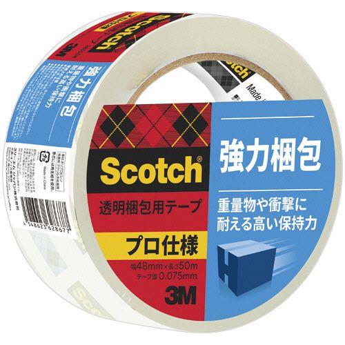 スコッチ　透明梱包用テープ　強力梱包　48mm×50m　厚み約0.075mm　1巻