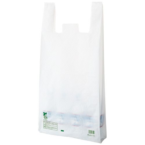バイオマス配合レジ袋(乳白)　80号　1セット(1000枚:100枚×10パック)(3.0)