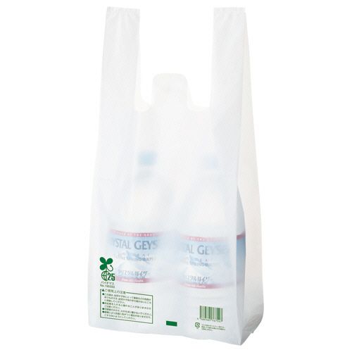 バイオマス配合レジ袋(乳白)　25号　1セット(1000枚:100枚×10パック)