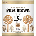 トイレットペーパー花束ピュアブラウン1.5倍巻W 芯有 37.5m 1セット(64ロール:8ロール×8パック)(3)