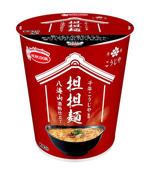 【送料無料】★まとめ買い★ エースコック 千年こうじや監修 八海山酒粕仕立て 担担麺 63g ×12個【イージャパンモール】