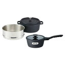 【送料無料】ジョイア ソースパン&蒸し器セット XC−24BK−KSS XC−24BK−KSS【ギフト館】