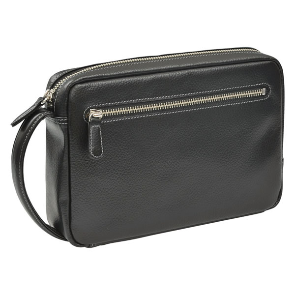 【送料無料】良品工房　日本製牛革手作りメンズポーチ（ブラック）　B1103−300B　B1103−300B【ギフト館】