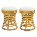 【送料無料】籐スツール2脚組 R4S54S54 R4S54S54【ギフト館】