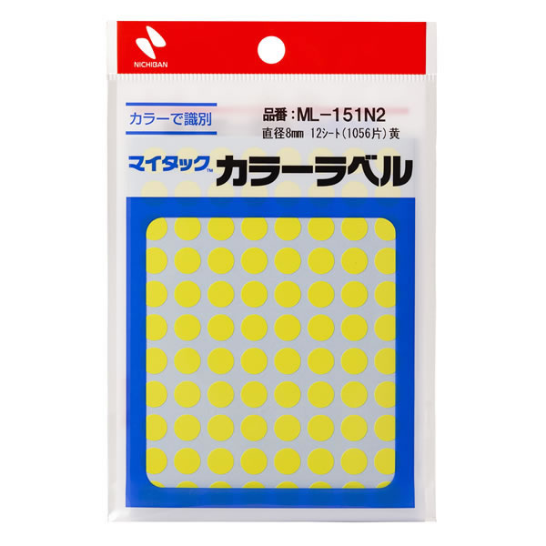 ニチバン　マイタックカラーラベル　黄　ML−151N2【返品・交換・キャンセル不可】【イージャパンモール】