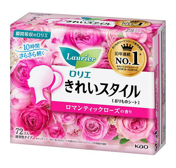 ★まとめ買い★　花王　ロリエ　きれいスタイル　ロマンティックローズの香り　72コ入　×12個【イージャ..