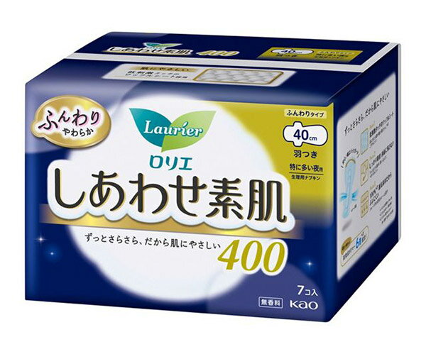 【送料無料】★まとめ買い★　花王　ロリエ　しあわせ素肌　特に多い夜用40cm　羽つき　7個　×16個【イージャパンモール】