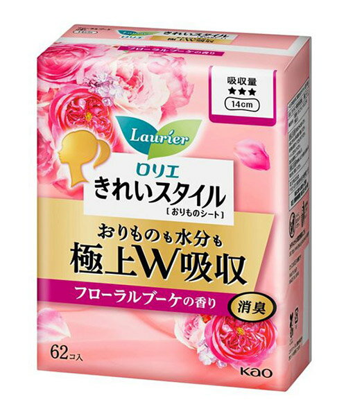 ★まとめ買い★　花王　ロリエ　きれいスタイル　極上W吸収　フローラルブーケの香り　62コ入　×24個【イ..