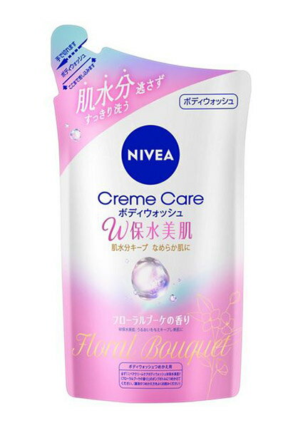 【送料無料】★まとめ買い★　花王　ニベアクリームケアボディウォッシュW保水美肌フローラルの香　詰替350ml　×18個【イージャパンモール】