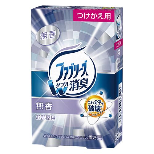 【イージャパンモール】【返品・交換・キャンセル不可】 必ず2通目のメールをご確認ください。 ※本商品は熨斗・包装（ラッピング）はお承り出来ない商品となります。※商品はご注文（ご決済）後、2-5営業日で発送（土・日・祝日除く）となります。※配送業者と契約がないため、送付先が北海道・沖縄の場合キャンセルとさせていただきます。※発送予定日は、在庫がある場合の予定日となります。 ※在庫がない場合には、キャンセルとさせて頂きます。 ※納期が遅れます場合には改めてご連絡させて頂きます。※本商品はメーカー取り寄せ商品となります。 流動在庫となりますためお手配時に在庫がない場合はキャンセルとさせていただきます。 在庫と納期のご確認が必要な場合は事前にお問い合わせください。 ※ご注文確定後でのキャンセルやお届け先の変更等はお承りできませんのでご注意ください。 また、交換・返品はお承りできません。 ※商品のお写真はイメージ画像です。概要 「ニオイキャッチャーゼリー」でニオイを逃さず消臭！ 商品説明 ●お部屋に漂うイヤなニオイをスッキリ消臭するお部屋用置き型消臭芳香剤。●無香料タイプ。●付替用 仕様 タイプ 付替 香り 無香 内容量 130g シリーズ名 ファブリーズ JANコード 4902430036016 【広告文責】株式会社イージャパンアンドカンパニーズ 072-875-6666《ご注意ください》 ※本商品はキャンセル・返品・交換不可の商品です。 ※商品の性質上、返品・交換・キャンセルはお受けできません。 　不良品、内容相違、破損、損傷の場合は良品と交換いたします。 　但し、商品到着から3日以内にご連絡をいただけない場合、交換いたしかねますのでご注意ください。 ※商品がリニューアルしている場合、リニューアル後の商品をお届けします。[関連キーワード：衣料・生活用品 生活雑貨 消臭／芳香剤 室内用]