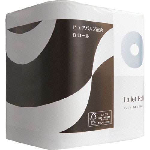 トイレットペーパー　パルプブレンド　シングル　芯あり　80m　1セット（288ロール...