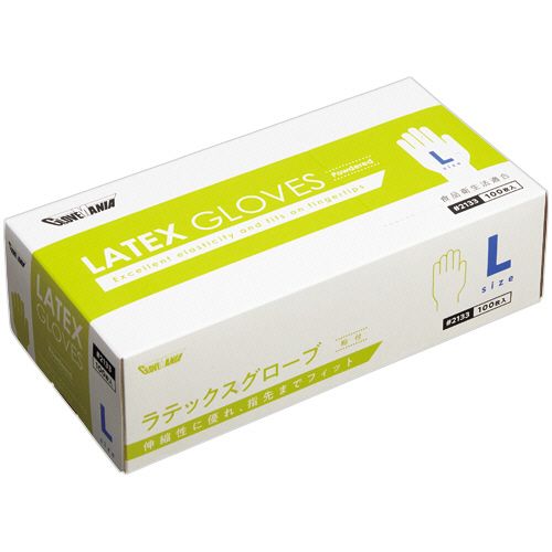 【送料無料】【個人宅届け不可】【法人（会社・企業）様限定】ラテックスグローブ　粉付　L　1箱(100枚)【イージャパンモール】