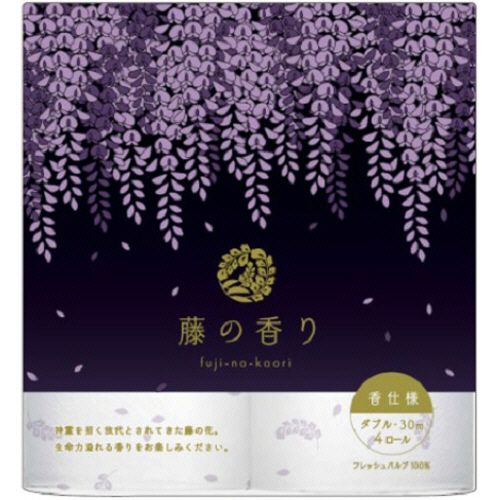 【送料無料】【個人宅届け不可】【法人（会社・企業）様限定】トイレットペーパー 藤の香り ダブル 芯あり 30m 1パック(4ロール)【イージャパンモール】