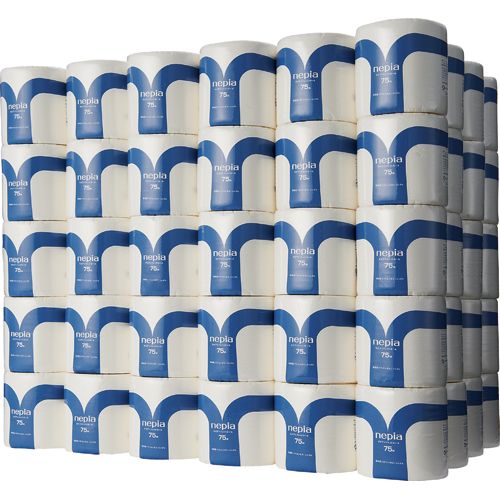 【送料無料】【個人宅届け不可】【法人（会社・企業）様限定】ネピア　トイレットロール　個包装　シングル　芯あり　75m　1ケース(80ロール)【イージャパンモール】