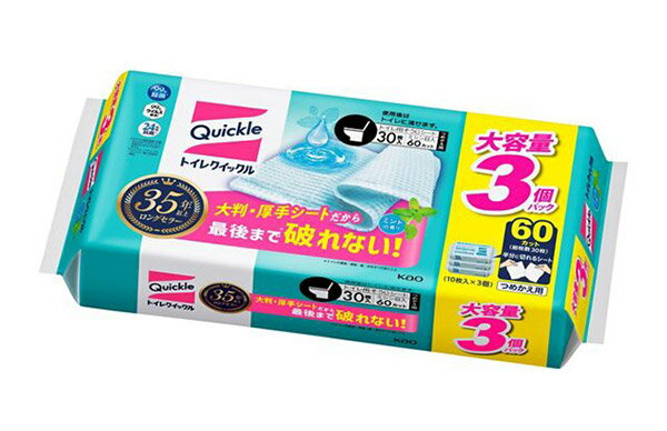花王　トイレクイックル　ミントの香りつめかえ用スーパージャンボパック　30枚入【イージャパンモール】