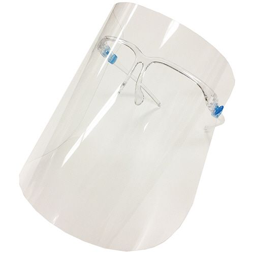 【送料無料】【個人宅届け不可】【法人（会社・企業）様限定】UKフェイスシールド　専用眼鏡1個＋交換用フェイスシールド10枚入　1セット