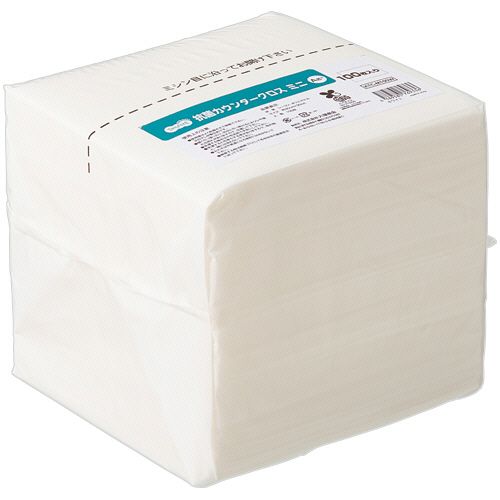 【送料無料】【個人宅届け不可】【法人（会社・企業）様限定】抗菌カウンタークロス　ミニ　ホワイト　1パック（100枚）
