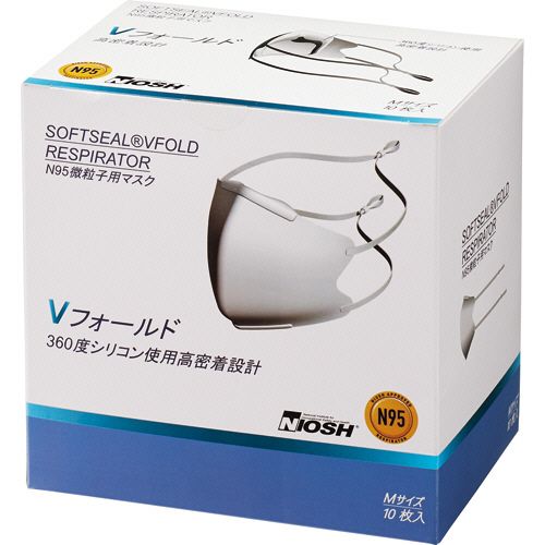 【送料無料】【個人宅届け不可】【法人（会社・企業）様限定】SOFTSEAL　Vフォールド　N95マスク　M　1箱（10枚）
