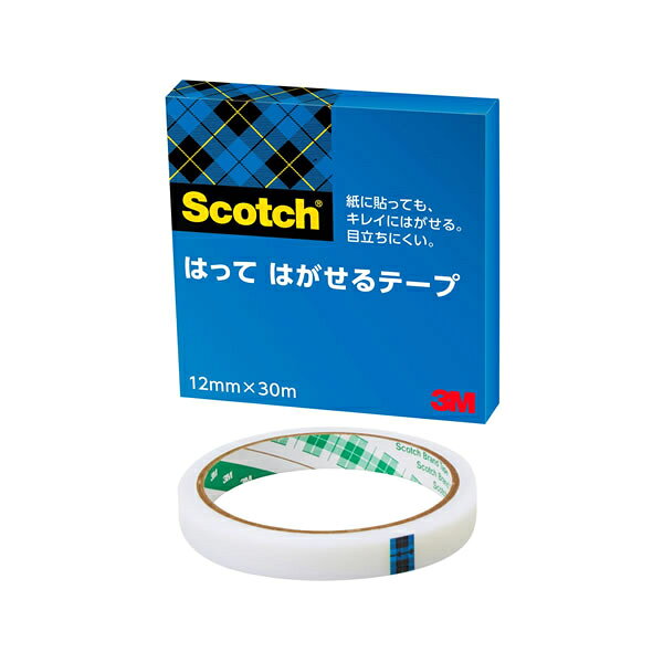 【イージャパンモール】 必ず2通目のメールをご確認ください。※商品はご注文（ご決済）後、2-3営業日で発送（土・日・祝日除く）となります。※配送業者と契約がないため、送付先が北海道・沖縄の場合キャンセルとさせていただきます。※発送予定日は、在庫がある場合の予定日となります。 ※在庫がない場合には、キャンセルとさせて頂きます。 ※納期が遅れます場合には改めてご連絡させて頂きます。※商品の写真はイメージです。 ※お手元に届く商品は、商品名に記載してある色・柄・サイズ・型番の商品が届きます。 　ご注文のキャンセルおよびご返品がお承りできない商品となるため、ご注文の際には必ずご確認ください。 ※本商品はのし・ラッピング包装はお承りできない商品となります。●テープサイズ：12mm×30m●巻芯径：76mm●紙箱入り ■原産国 米国 ■本体サイズ縦×本体サイズ横×本体サイズ高さ（単位：mm） 94×94×14 ■本体重量（単位：g） 40【メーカー・製造または販売元】スリーエム【広告文責】株式会社イージャパンアンドカンパニーズ 072-875-6666《ご注意ください》 ※商品がリニューアルしている場合、リニューアル後の商品をお届けします。 場合によっては上記お日にちよりもお届けまでにお時間をいただく場合がございます。 ※本商品は、キャンセル・返品・交換・はお受けできません。 　不良品、内容相違、破損、損傷の場合は良品と交換いたします。 　但し、商品到着から3日以内にご連絡をいただけない場合、交換いたしかねますのでご注意ください。 ※商品がリニューアルしている場合、リニューアル後の商品をお届けします。 　リニューアル後商品のお届けについてのキャンセル返品交換は出来ません。 　リニューアルにより商品内容、容量、パッケージ等が異なる場合がございます。 ※ご注文をご確認および承らせて頂いた後に、欠品やメーカー廃盤等で商品がご用意出来ない場合は、該当商品をキャンセルとさせて頂きます。