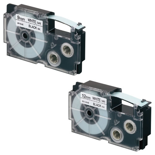 Tape cartridge, 18mm, white with black text. [No returns, exchanges, or cancellations allowed] [eJapan Mall]