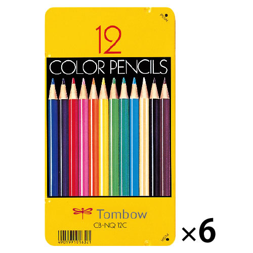 缶入り色鉛筆　12色（6セット）【返品・交換・キャンセル不可】【イージャパンモール】