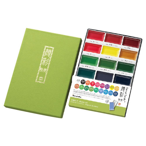呉竹絵てがみ　顔彩耽美18色【返品・交換・キャンセル不可】【イージャパンモール】
