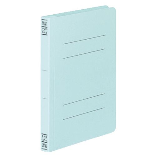 フラットファイルV(樹脂製とじ具)　B6タテ　150枚収容　背幅18mm　青　1パック(10冊)
