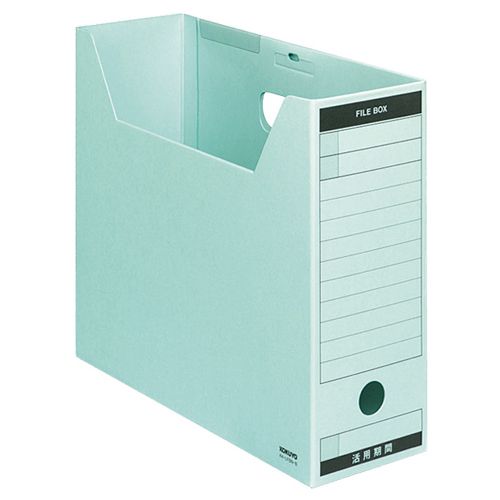ファイルボックス?FS(Bタイプ) A4ヨコ 背幅102mm 青 フタ付 1パック(5冊)
